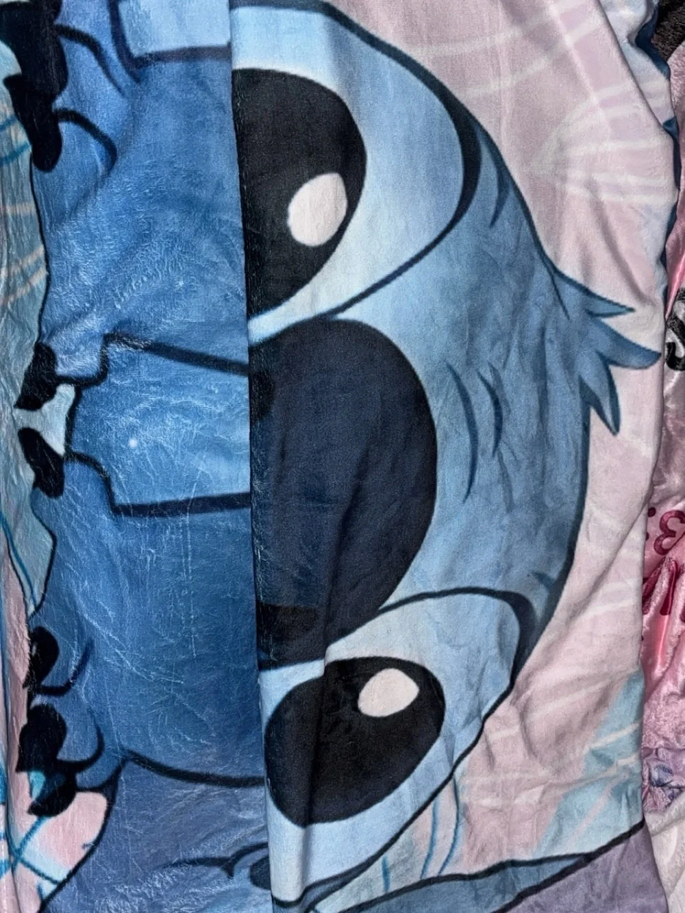 Ohana Blue Stitch Plush Throw Blanket - Soft Home Bedding
